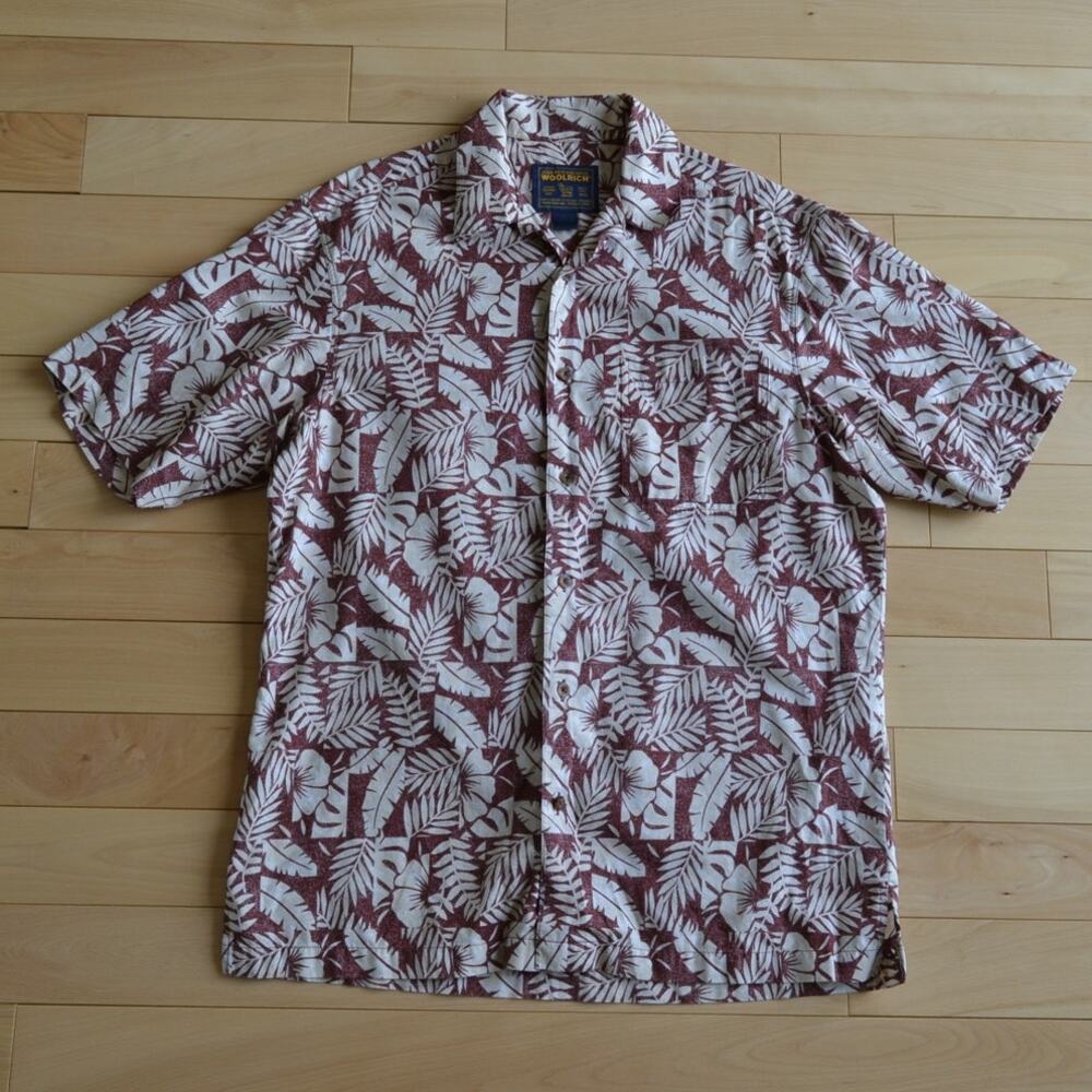Woolrich Tropical Hawaiian Short Sleeve Button Down Shirt Size M